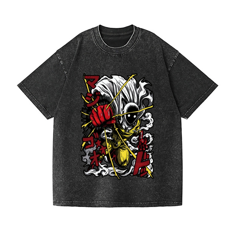 One Punch Man Vintage Wash Japanese Design T-Shirt