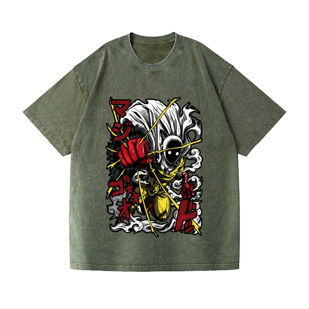 One Punch Man Vintage Wash Japanese Design T-Shirt