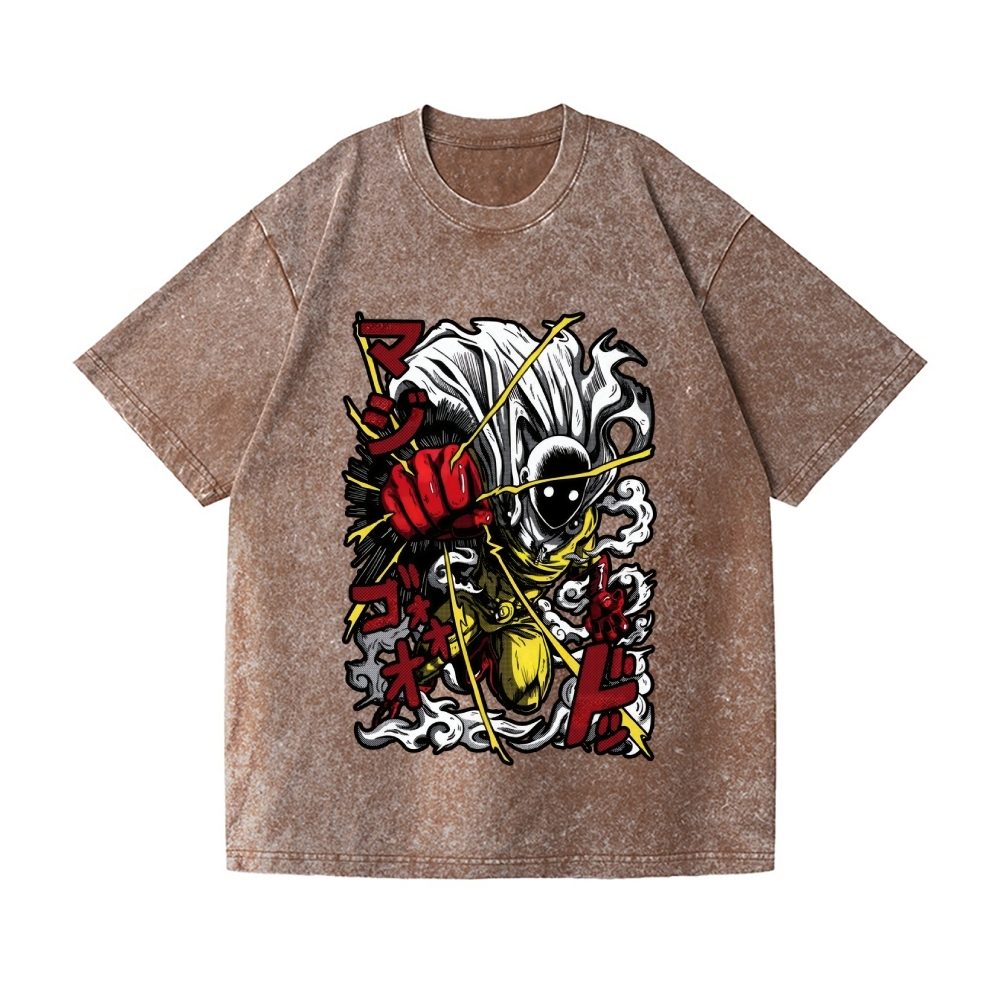 One Punch Man Vintage Wash Japanese Design T-Shirt