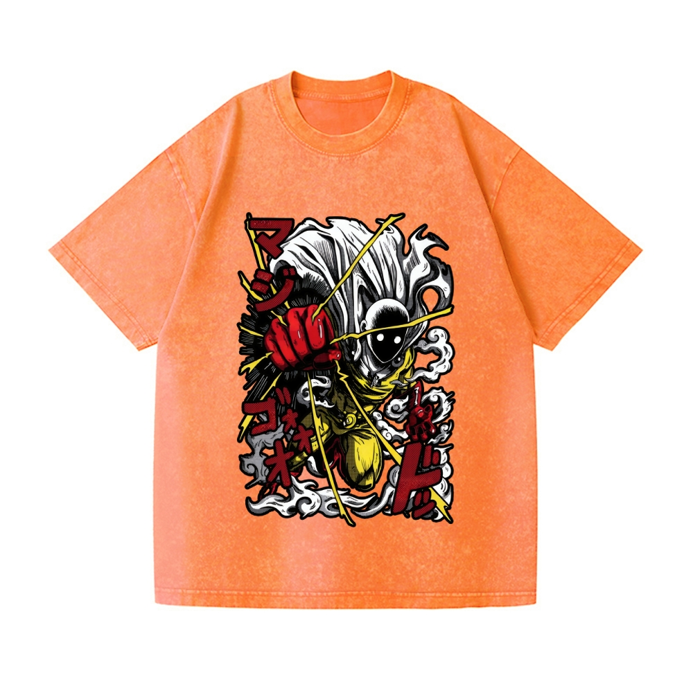 One Punch Man Vintage Wash Japanese Design T-Shirt