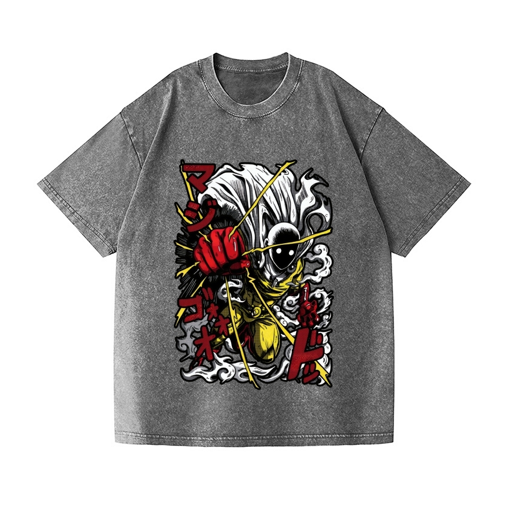 One Punch Man Vintage Wash Japanese Design T-Shirt