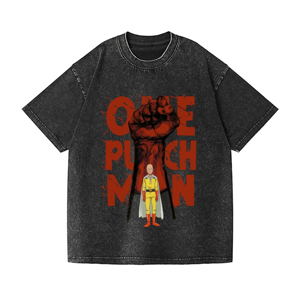 One Punch Man Vintage Wash Japanese Design T-Shirt