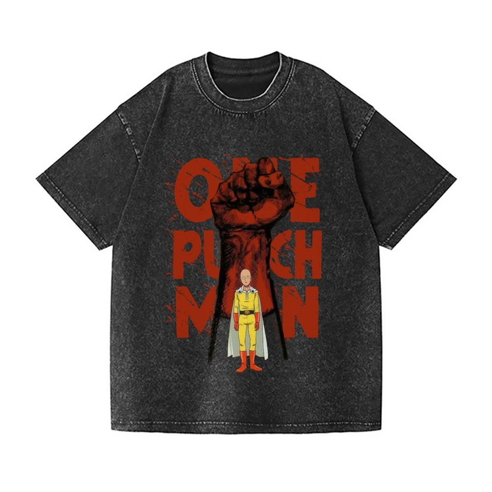 One Punch Man Vintage Wash Japanese Design T-Shirt