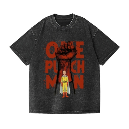 One Punch Man Vintage Wash Japanese Design T-Shirt