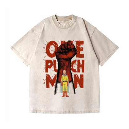 One Punch Man Vintage Wash Japanese Design T-Shirt