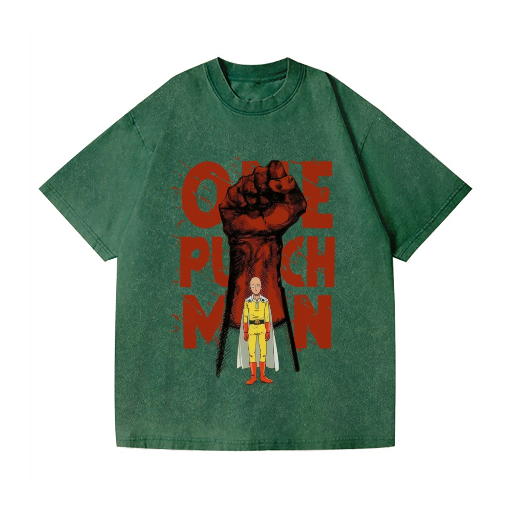 One Punch Man Vintage Wash Japanese Design T-Shirt