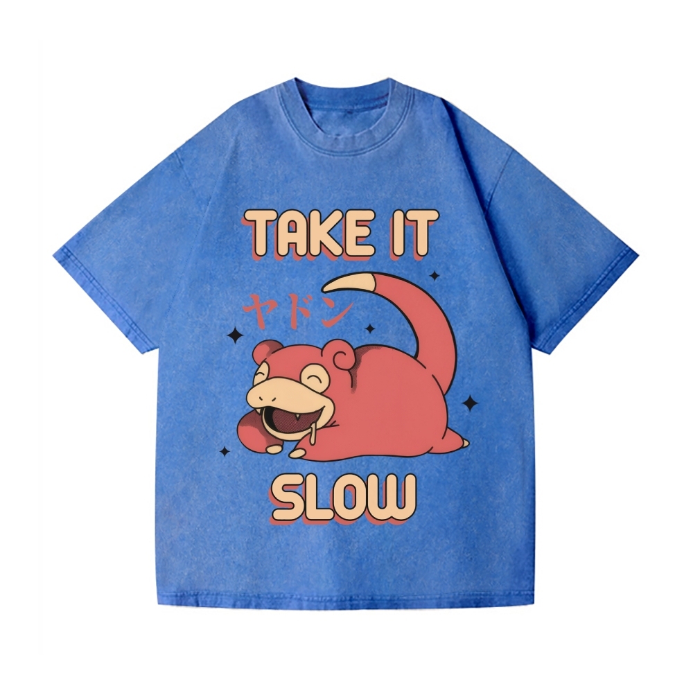 Slow Hippo Vintage Wash Japanese Design T-Shirt