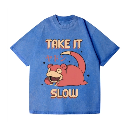Slow Hippo Vintage Wash Japanese Design T-Shirt