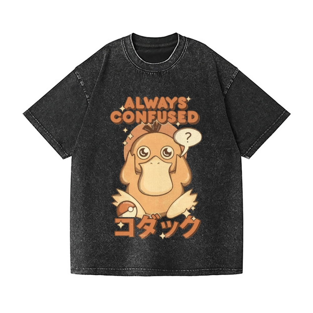 Duck Always Confused Vintage Wash Japanese Design T-Shirt