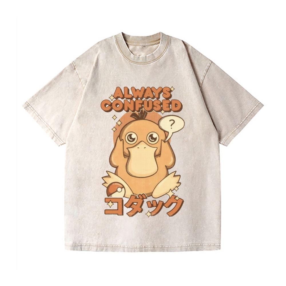 Duck Always Confused Vintage Wash Japanese Design T-Shirt
