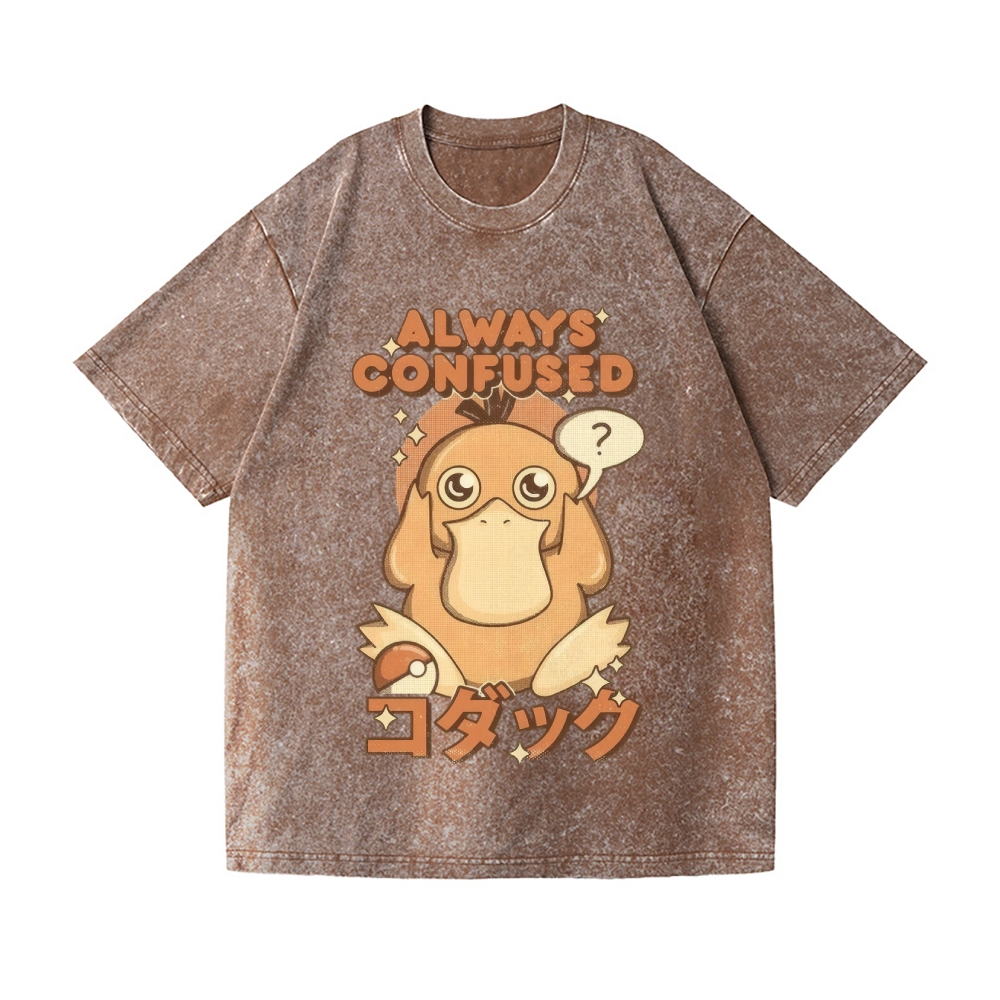 Duck Always Confused Vintage Wash Japanese Design T-Shirt