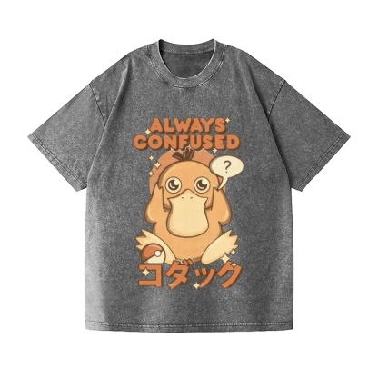 Duck Always Confused Vintage Wash Japanese Design T-Shirt