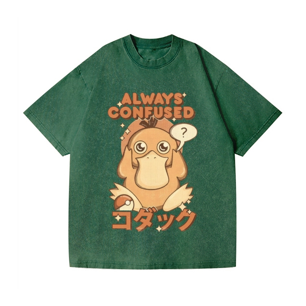 Duck Always Confused Vintage Wash Japanese Design T-Shirt