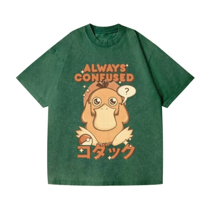 Duck Always Confused Vintage Wash Japanese Design T-Shirt