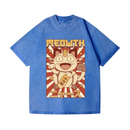 Lucky Cat Vintage Wash Japanese Design T-Shirt