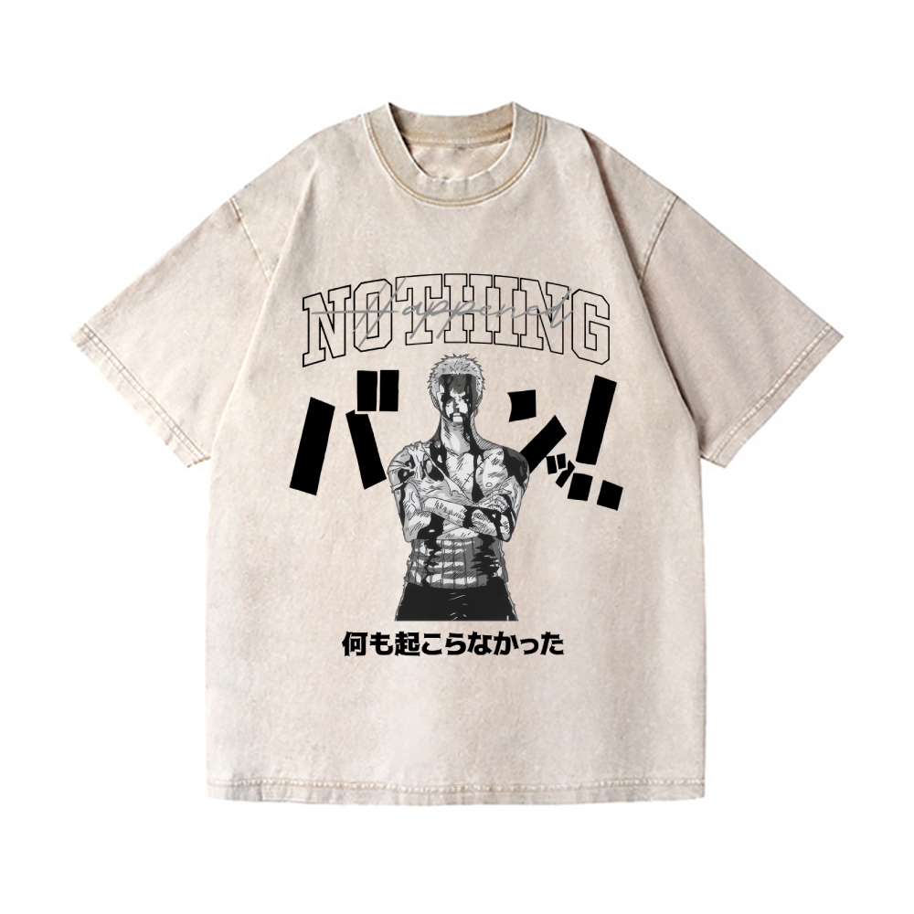 One Piece Zoro Vintage Wash Japanese Design T-Shirt