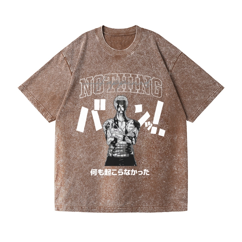 One Piece Zoro Vintage Wash Japanese Design T-Shirt