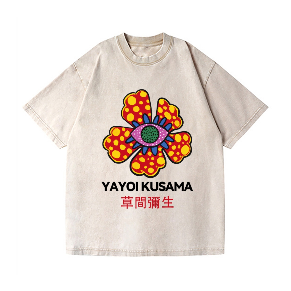 Yayoi Kusama Flower Vintage Wash Japanese Design T-Shirt