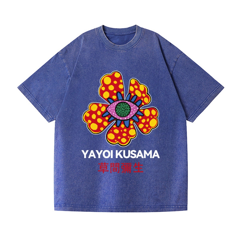 Yayoi Kusama Flower Vintage Wash Japanese Design T-Shirt