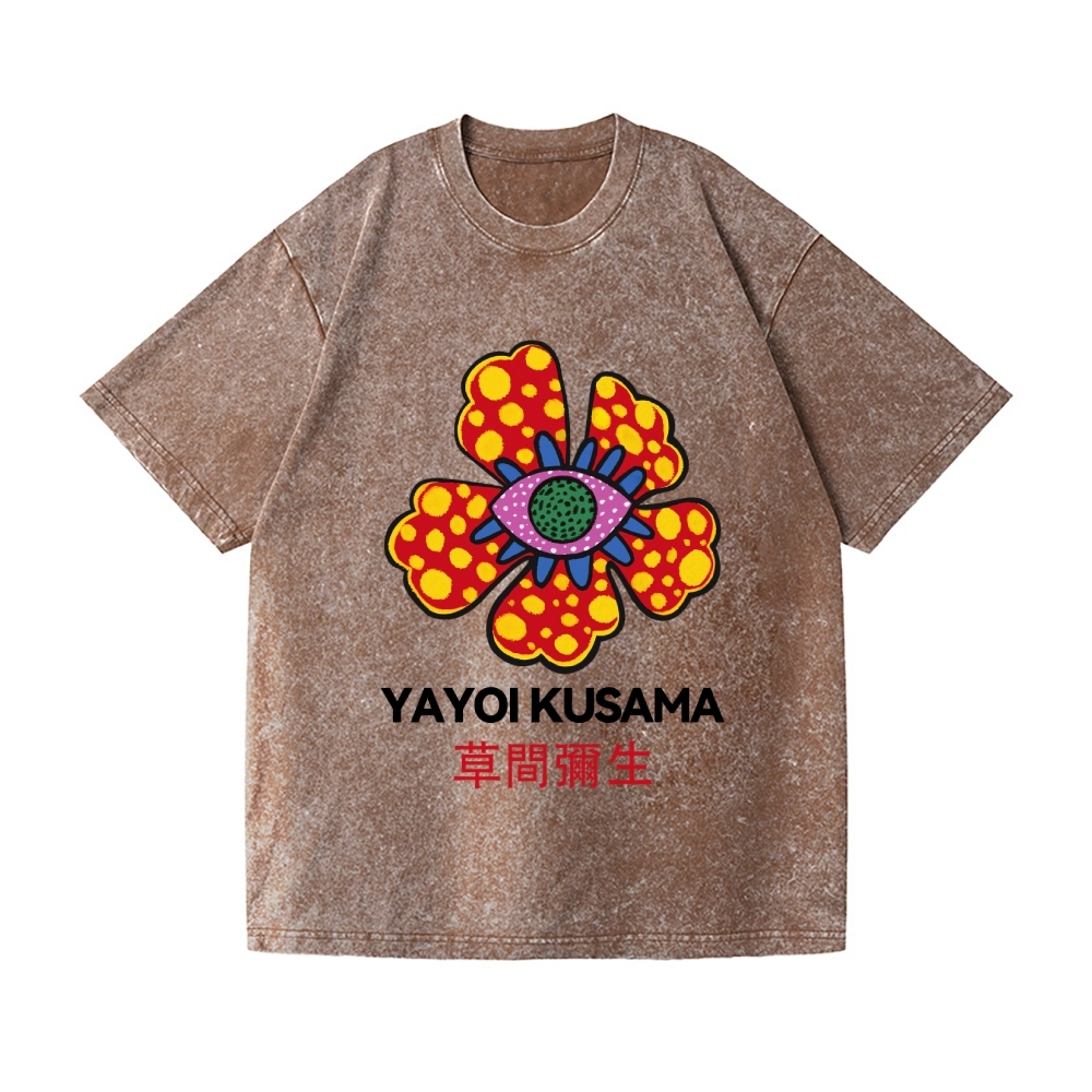 Yayoi Kusama Flower Vintage Wash Japanese Design T-Shirt