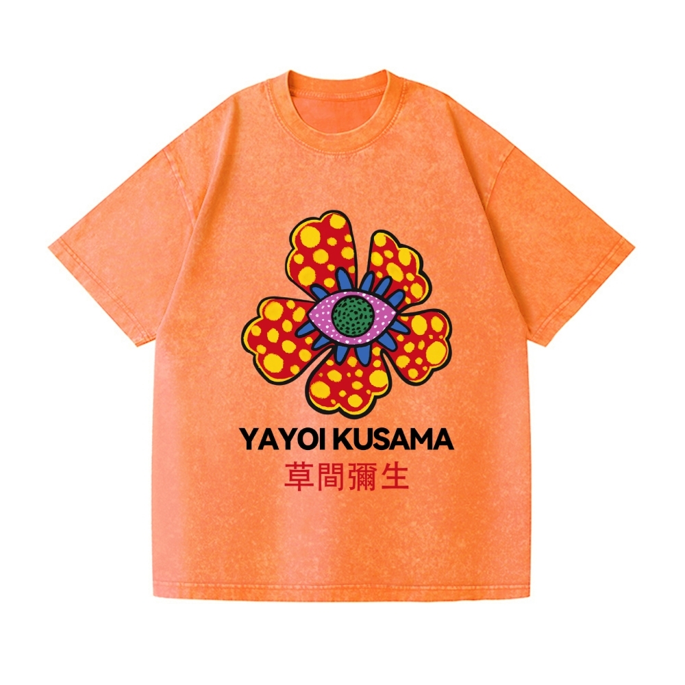 Yayoi Kusama Flower Vintage Wash Japanese Design T-Shirt