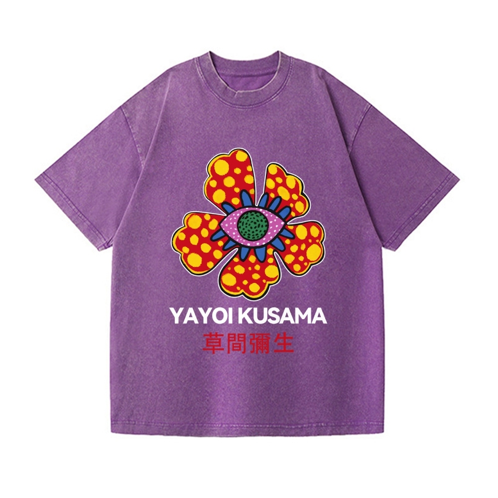 Yayoi Kusama Flower Vintage Wash Japanese Design T-Shirt