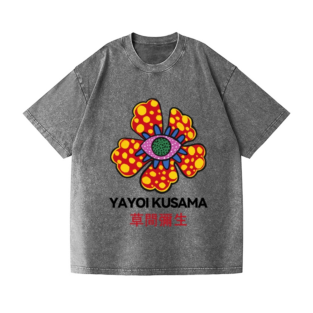 Yayoi Kusama Flower Vintage Wash Japanese Design T-Shirt