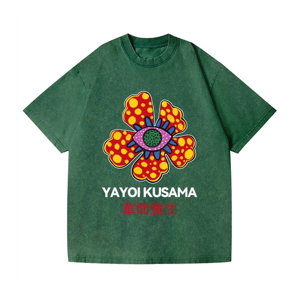 Yayoi Kusama Flower Vintage Wash Japanese Design T-Shirt