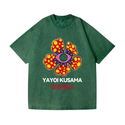 Yayoi Kusama Flower Vintage Wash Japanese Design T-Shirt