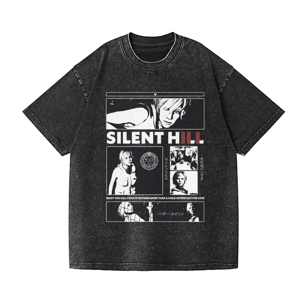 Silent Vintage Wash Japanese Design T-Shirt