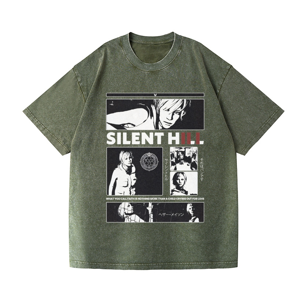 Silent Vintage Wash Japanese Design T-Shirt