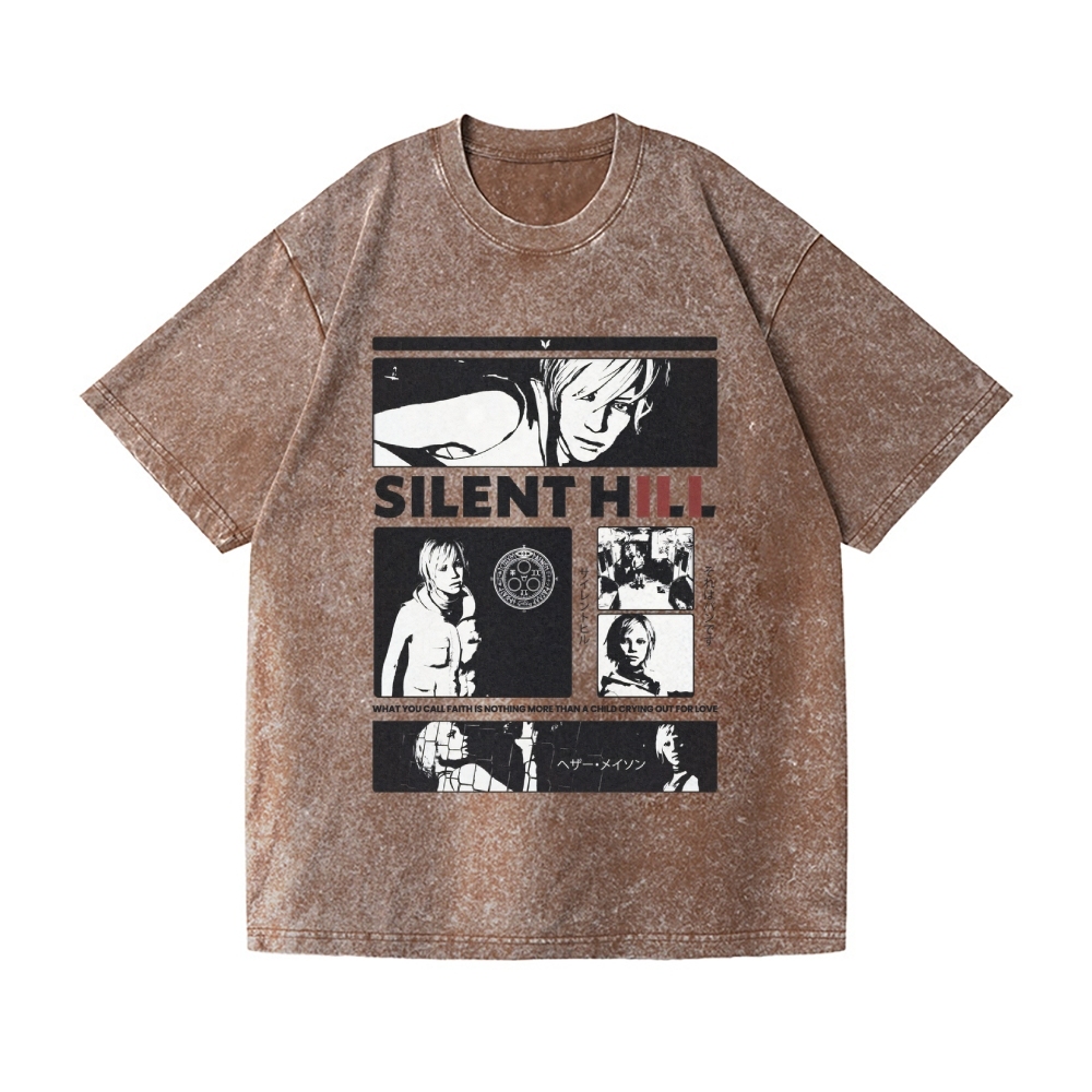 Silent Vintage Wash Japanese Design T-Shirt