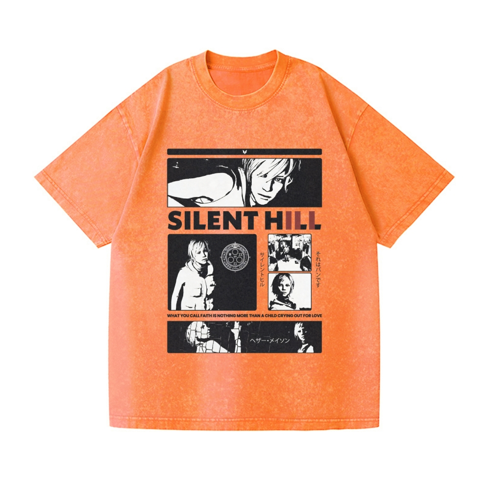 Silent Vintage Wash Japanese Design T-Shirt