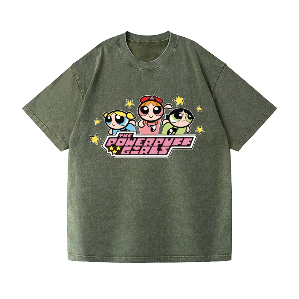Powerpuff Girls Vintage Wash Japanese Design T-Shirt