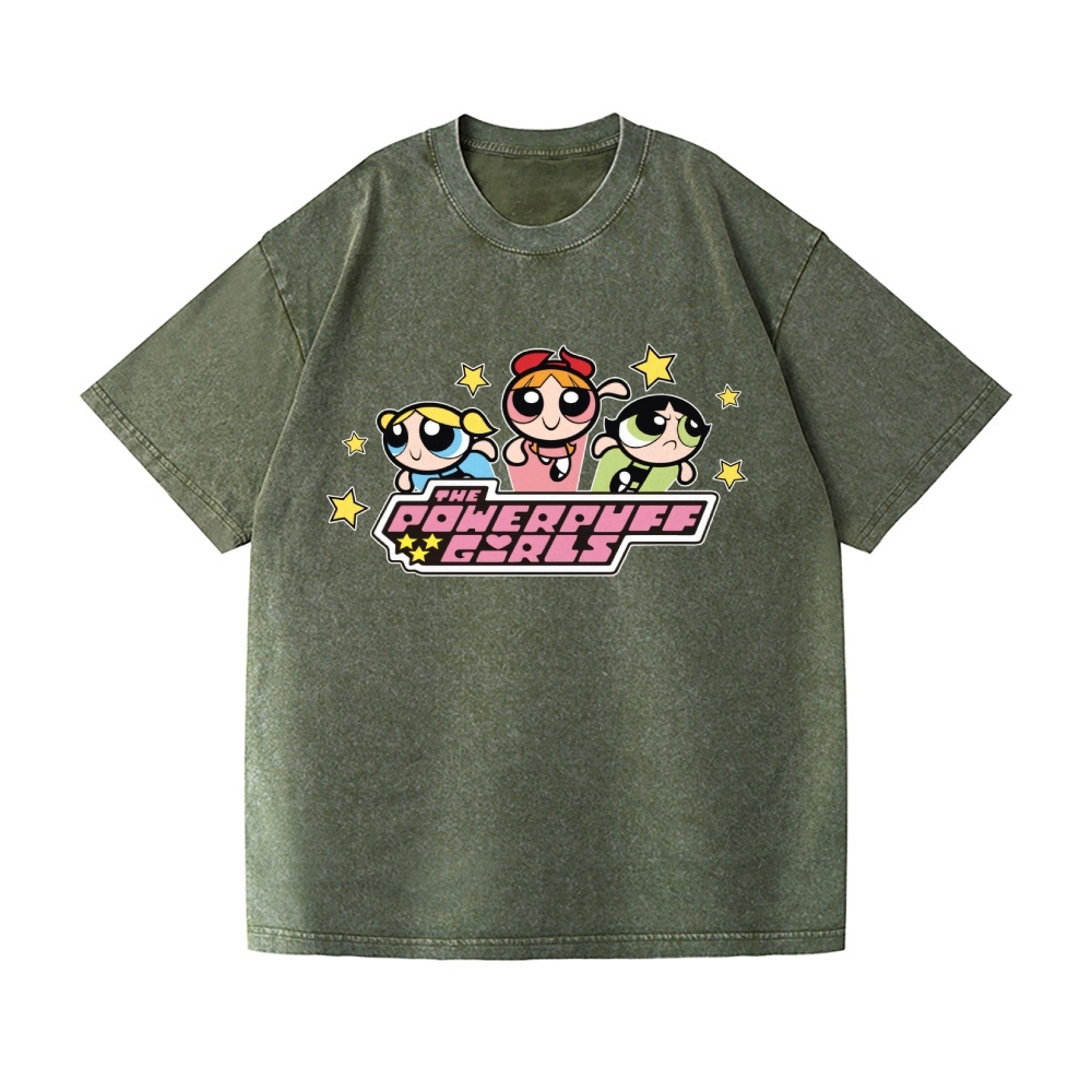 Powerpuff Girls Vintage Wash Japanese Design T-Shirt