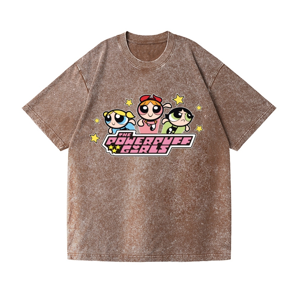 Powerpuff Girls Vintage Wash Japanese Design T-Shirt