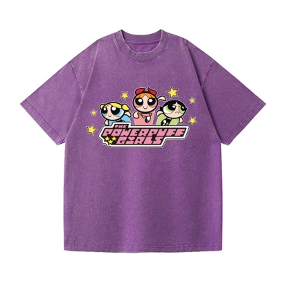 Powerpuff Girls Vintage Wash Japanese Design T-Shirt