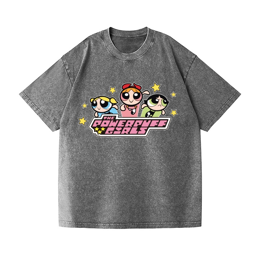 Powerpuff Girls Vintage Wash Japanese Design T-Shirt
