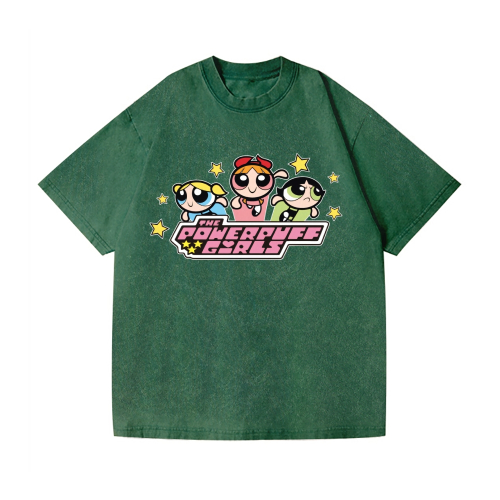 Powerpuff Girls Vintage Wash Japanese Design T-Shirt