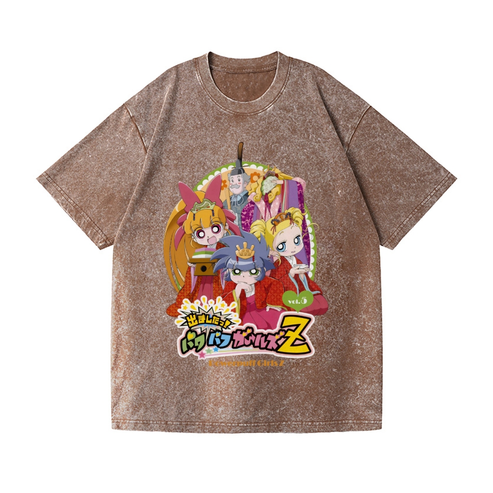 Powerpuff Girls Vintage Wash Japanese Design T-Shirt