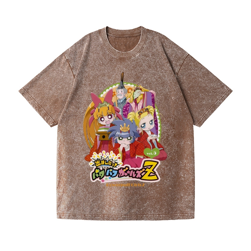 Powerpuff Girls Vintage Wash Japanese Design T-Shirt