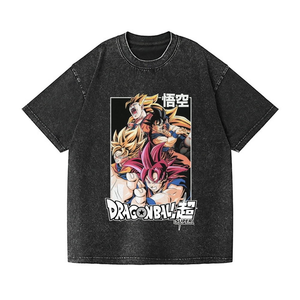 Goku Vintage Wash Japanese Design T-Shirt