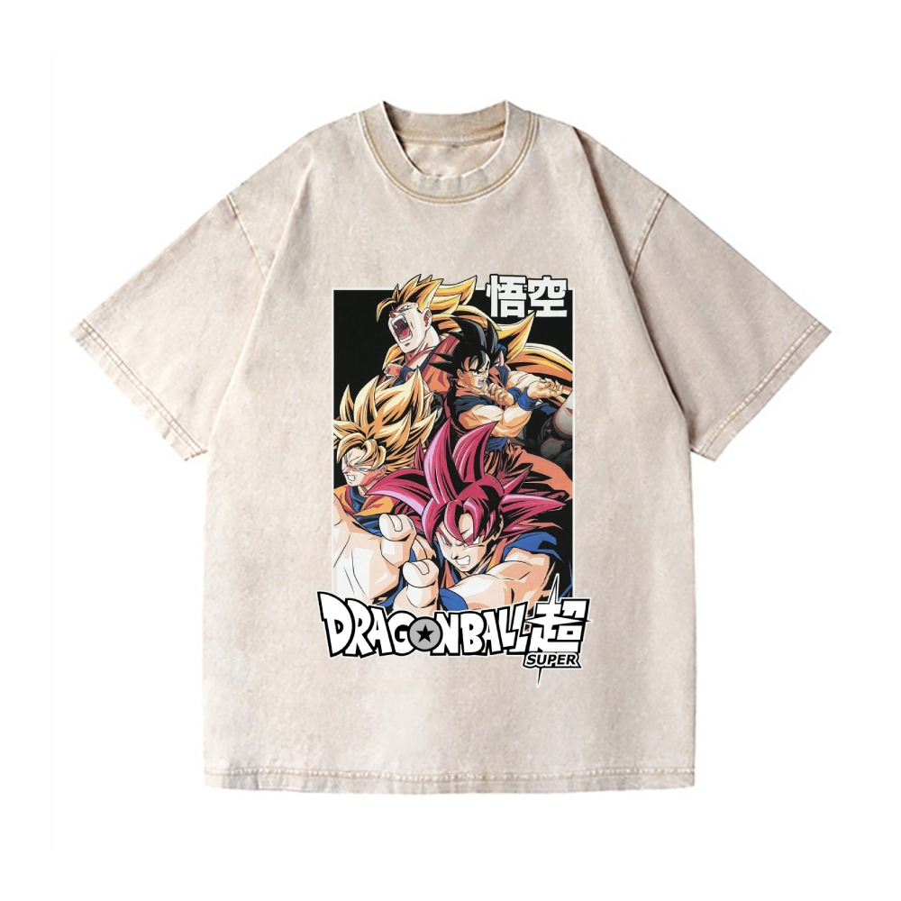 Goku Vintage Wash Japanese Design T-Shirt