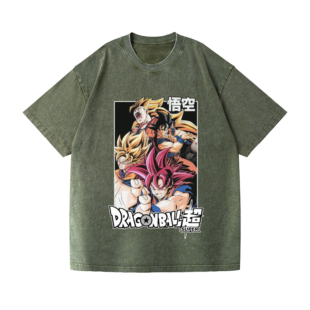 Goku Vintage Wash Japanese Design T-Shirt