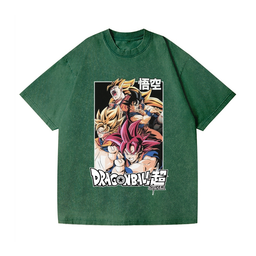 Goku Vintage Wash Japanese Design T-Shirt