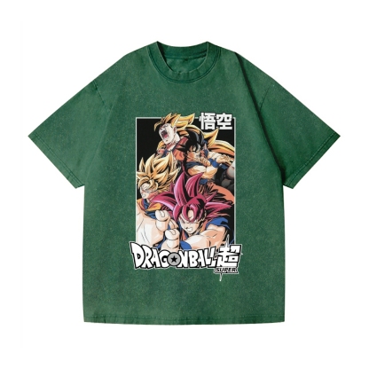 Goku Vintage Wash Japanese Design T-Shirt