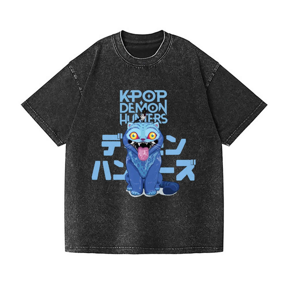 Kpop Demon Hunter Vintage Wash Japanese Design T-Shirt