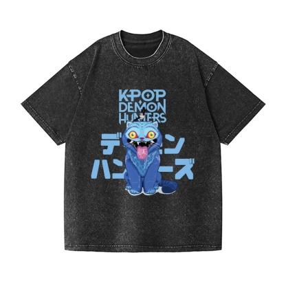 Kpop Demon Hunter Vintage Wash Japanese Design T-Shirt