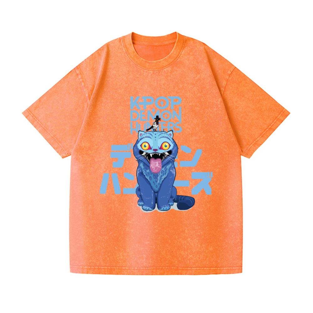 Kpop Demon Hunter Vintage Wash Japanese Design T-Shirt
