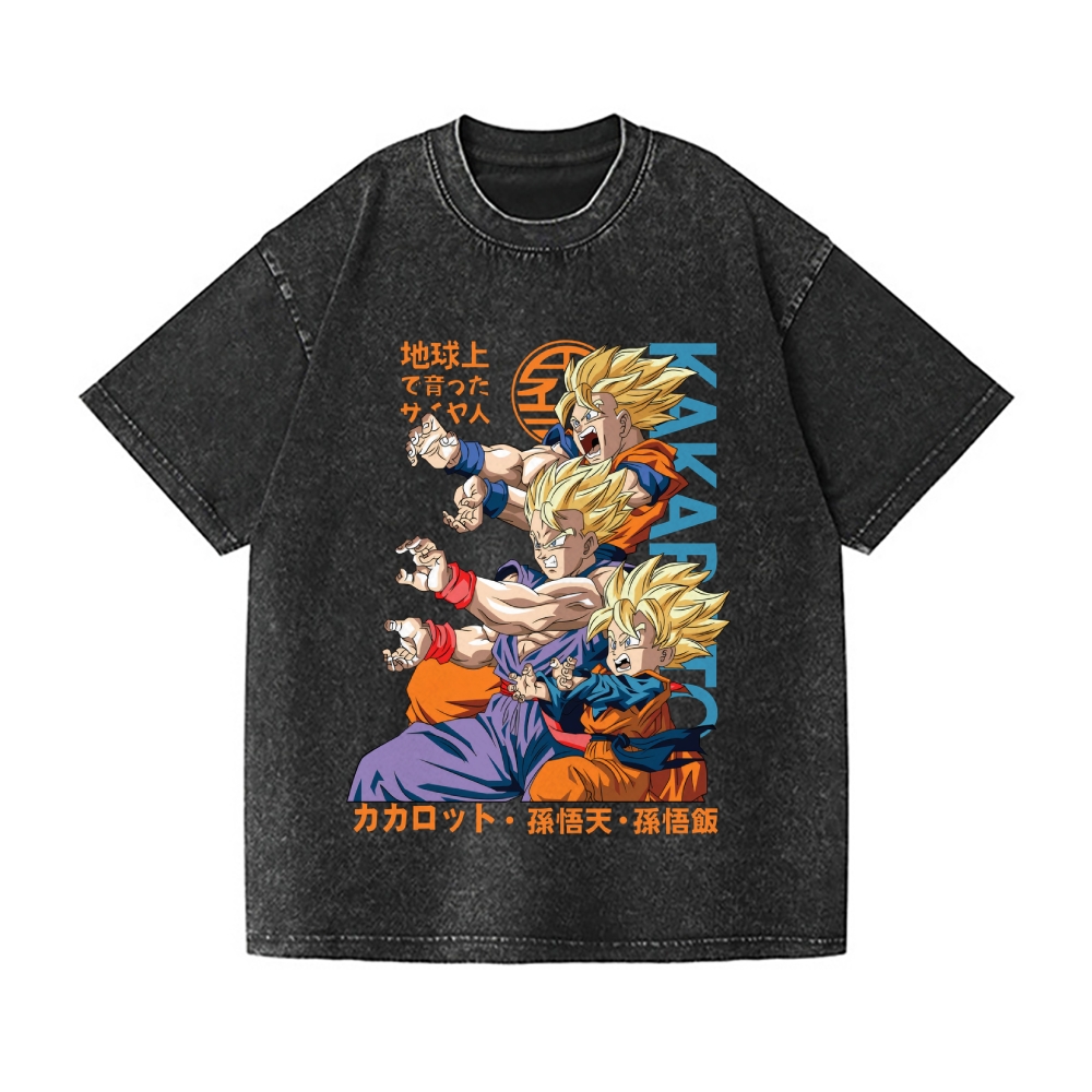 DB Goku Vintage Wash Japanese Design T-Shirt